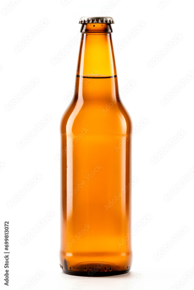 Beer bottle on a white background. Bottle with drink like Ipa, Pale Ale, Pilsner, Porter or Stout Beer bottle on a white background. Bottle with drink like Ipa, Pale Ale, Pilsner, Porter or Stout