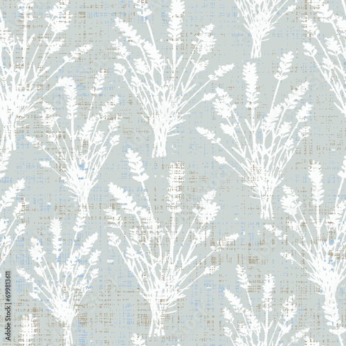 Abstract botanical Floral brush strokes seamless pattern design for fashion textiles, graphics, backgrounds and crafts linen texture  leaves silhouettes Chic rustic interior stylish pattern all over 