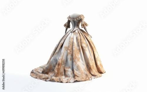 classik dress isolated on white background with clipping path. Studio shot.