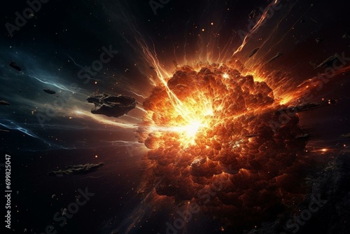 Supernova exploding, space. Generative AI