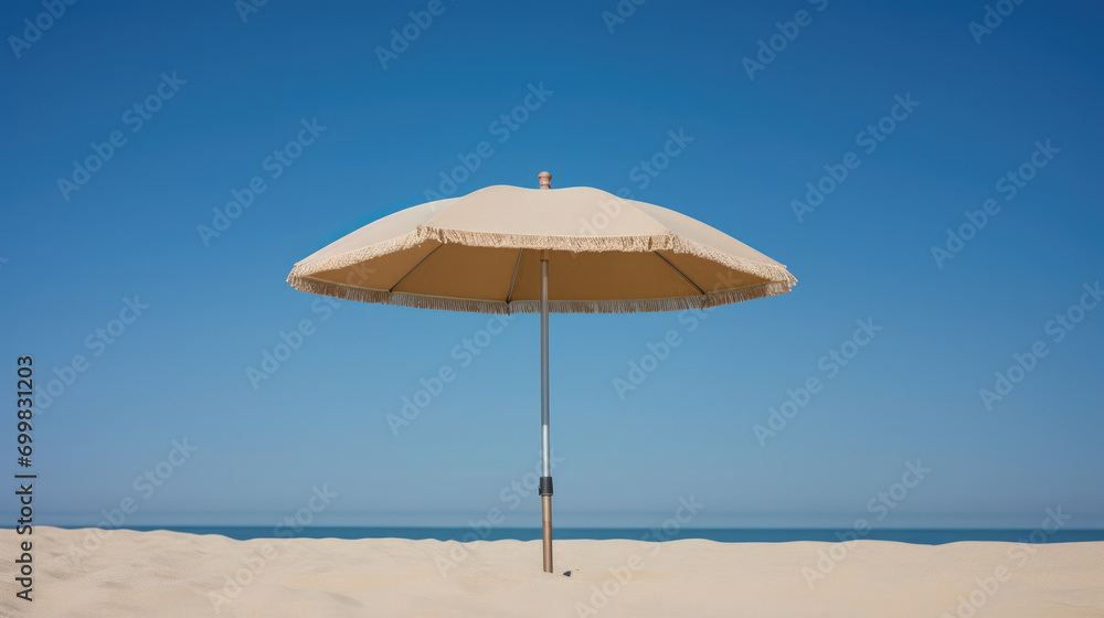 Idyllic sea sky vacations summer sunny sun travel blue umbrella sand beach relaxation