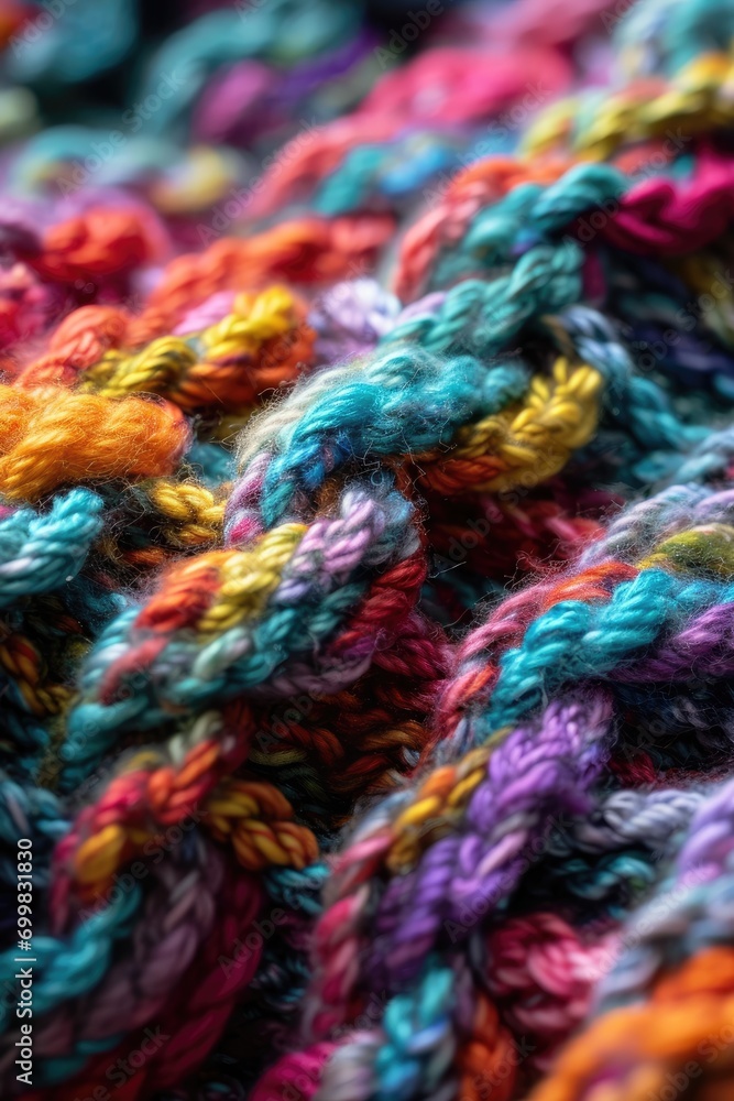 Close up of the colorful knit background Close up of the colorful knit background