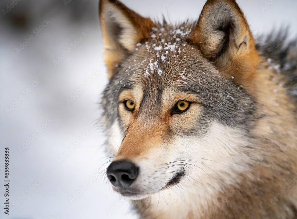 Wolf into the woods on winter Wolf into the woods on winter