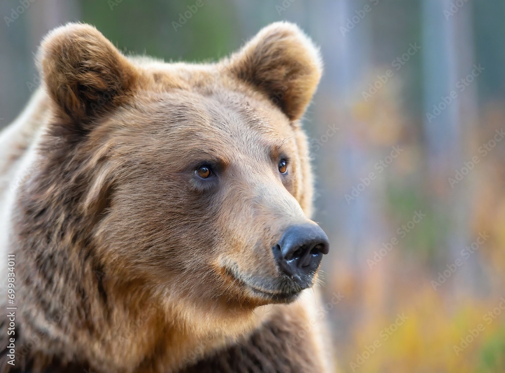 Grizzly brown bear outdoor in forest/nature