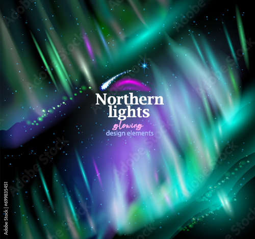 Northern lights, Glowing vector elements