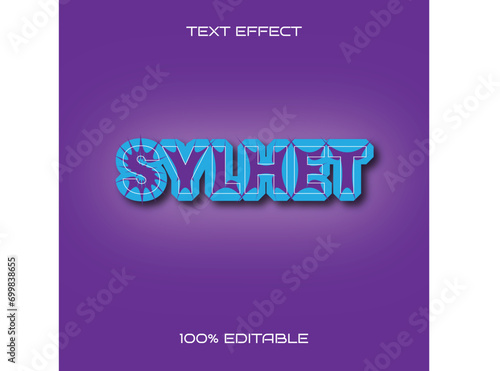 Vector Sylhet Text Style Effect