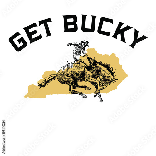 Get Bucky in Kentucky tshirt design vector bucking horse