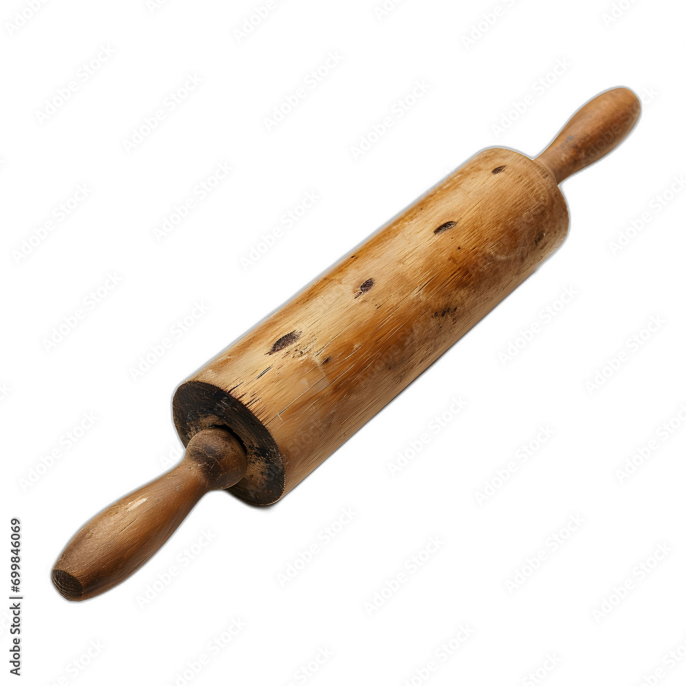Rolling pin isolated on transparent or white background, png
