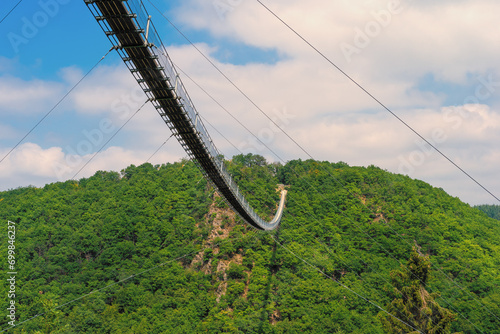 The Geierlay suspension cable bridge is a pedestrian cable bridge in Rhineland-Palatinate, Germany