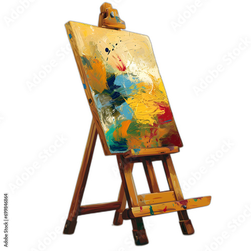 Easel isolated on transparent or white background, png
