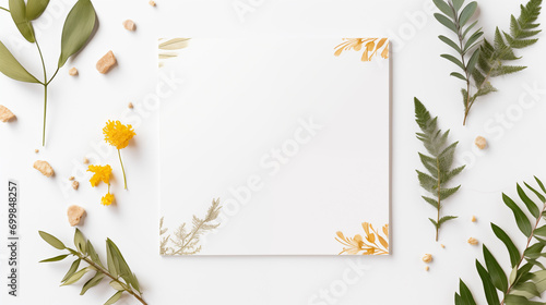 empty mockup for a botanical themed wedding card