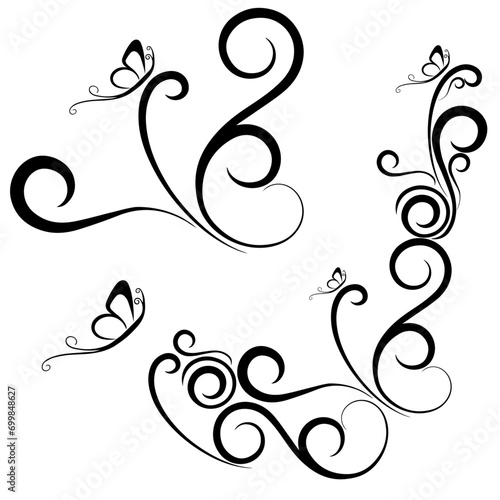 Lineas bonitas con mariposas