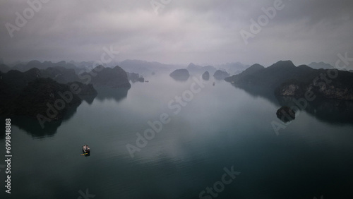 The aerial view of Ha Long Bay in Northern Vietnam