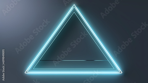 Minimalistic tech background with raised triangles and turquoise glowing decoration