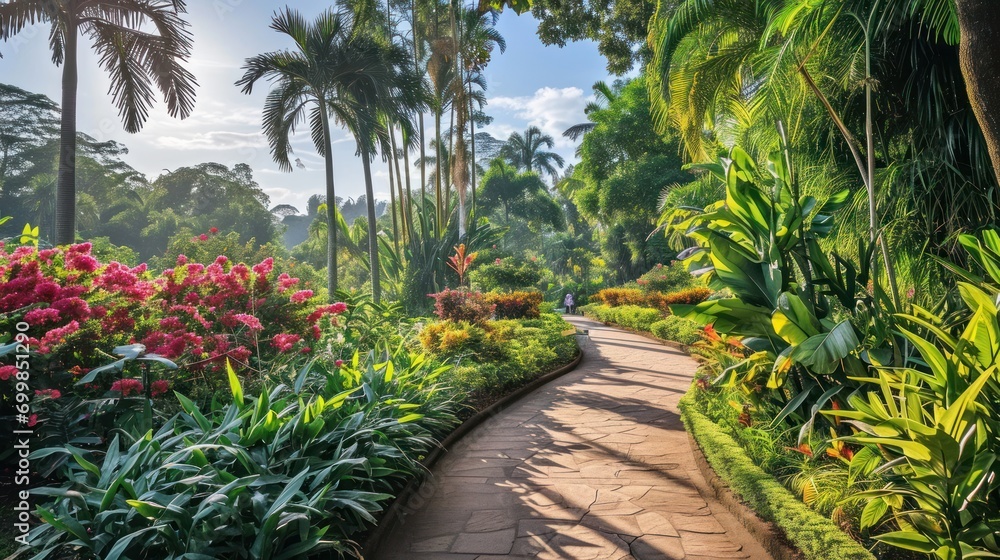 A large botanical garden with diverse plant species, themed gardens, and educational tours