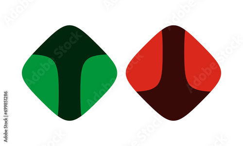 Green Red Up Down Squircle Arrows