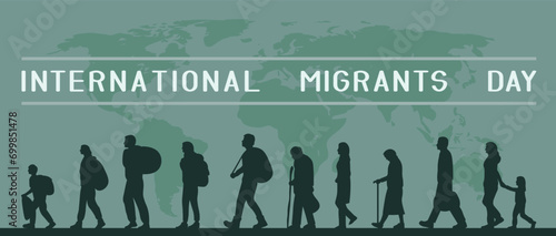 Banner for International Day of Migrants with going people