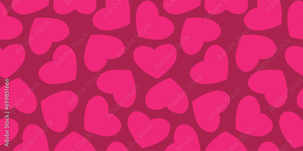 Many hearts on red background. Seamless pattern for Valentine's Day Many hearts on red background. Seamless pattern for Valentine's Day