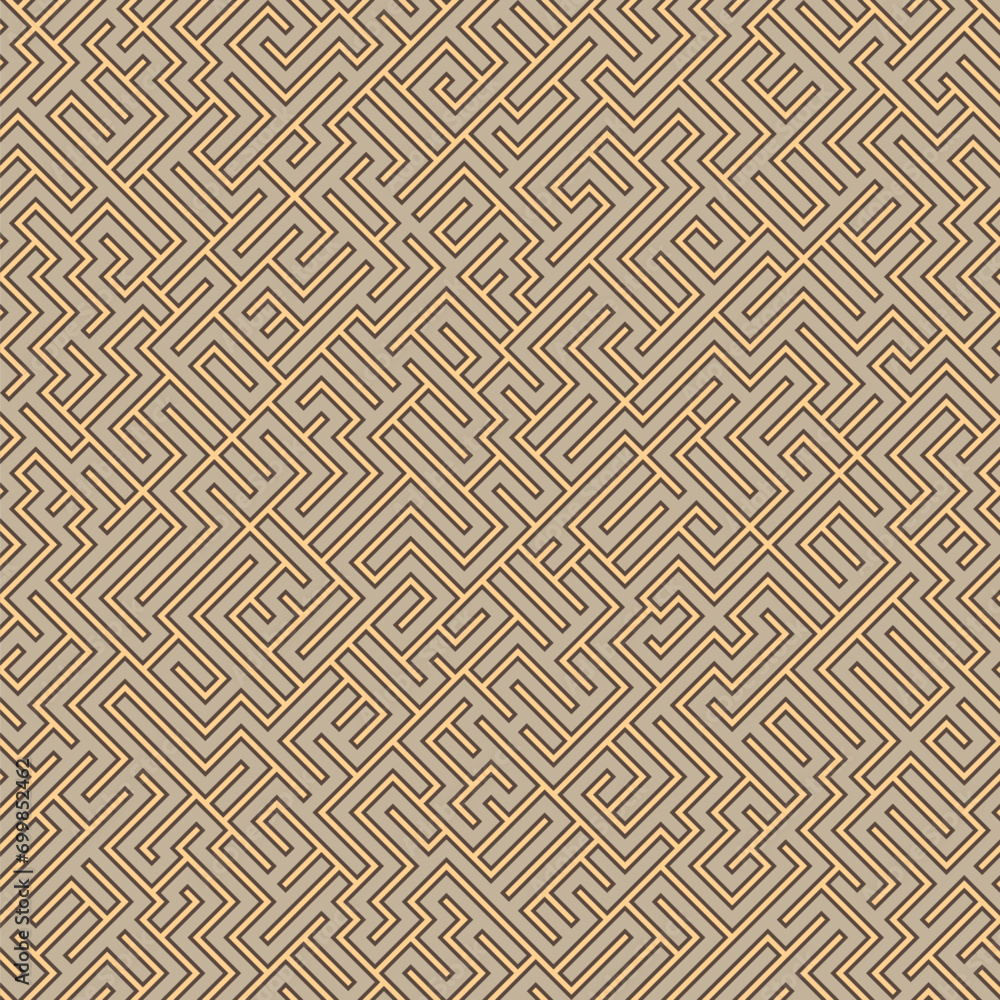 Seamless repeating pattern. Intricate labyrinth design with thick and thin diagonal lines. Abstract geometric background. Retro style design. Seamless repeating pattern. Intricate labyrinth design with thick and thin diagonal lines. Abstract geometric background. Retro style design.