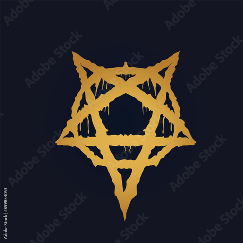 gold pentacle tatto vector art photo