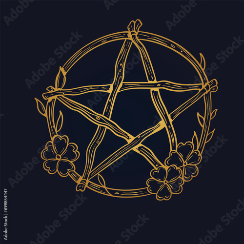 gold pentacle tatto vector art photo