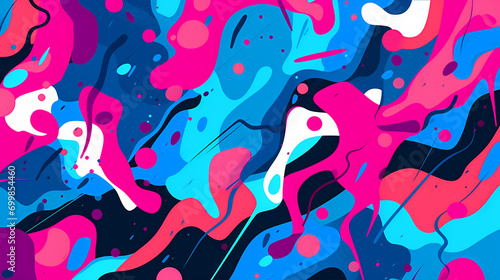 Pink and blue graffiti pattern geometric shapes design poster background