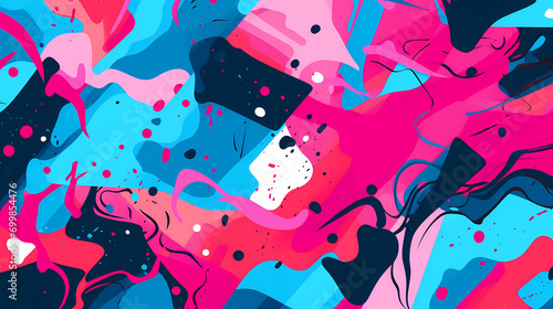 Pink and blue graffiti pattern geometric shapes design poster background
