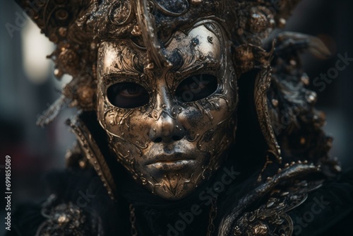 mask worn at Venice's annual carnival. Generative AI