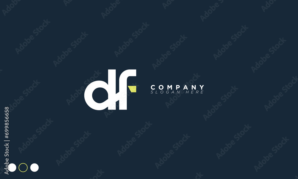 DF Alphabet letters Initials Monogram logo FD, D and F DF Alphabet letters Initials Monogram logo FD, D and F