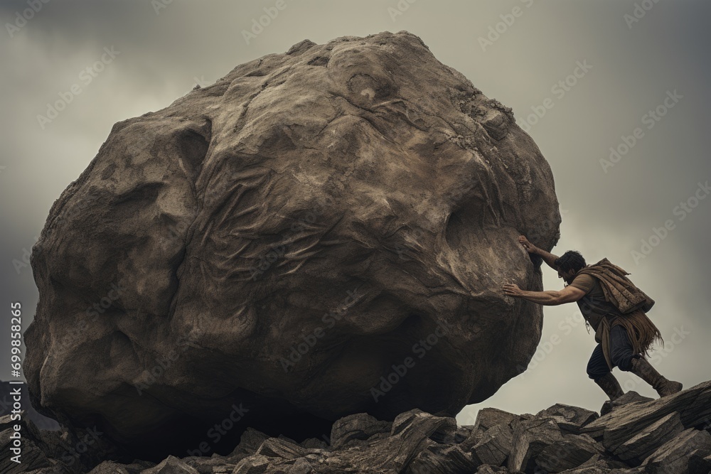 Sisyphus is pushing a rock up a mountain. The enduring symbolism of ...
