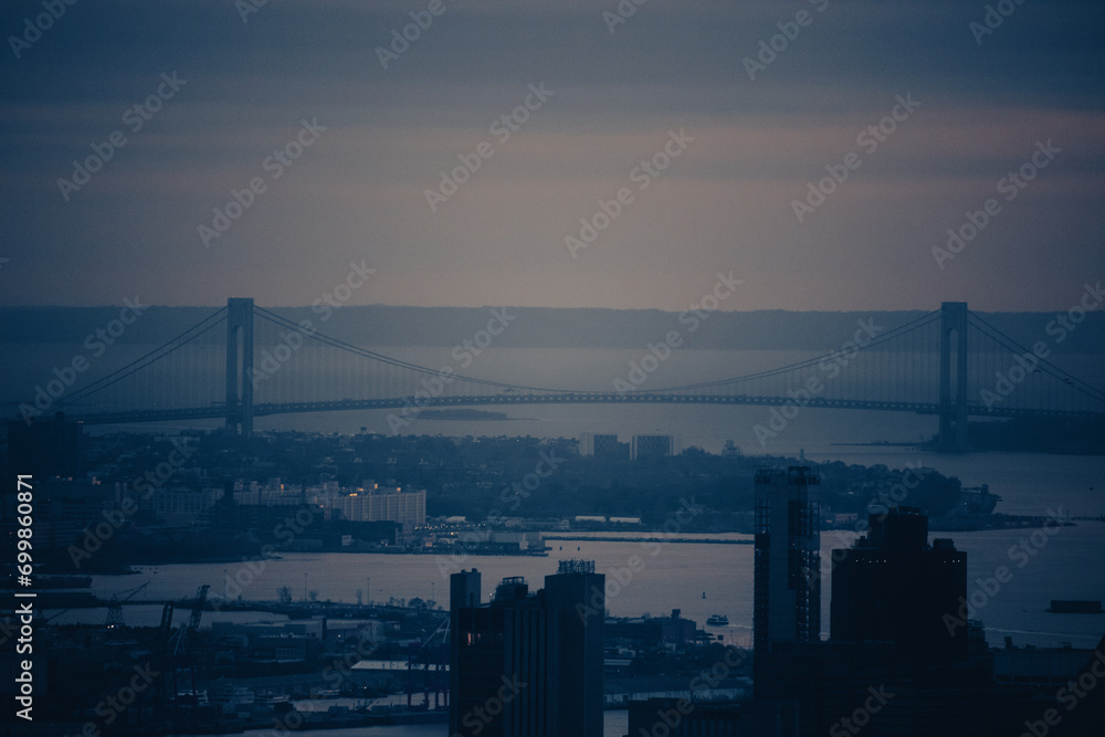 Obraz premium Bridge and City, Urban, Background, Buildings ,Water 