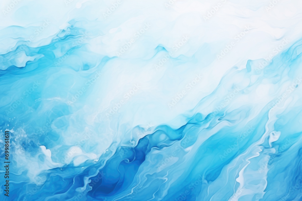 Abstract Blue and White Water Wave Painting