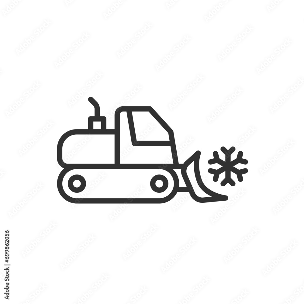 Snowplow, linear icon. Line with editable stroke