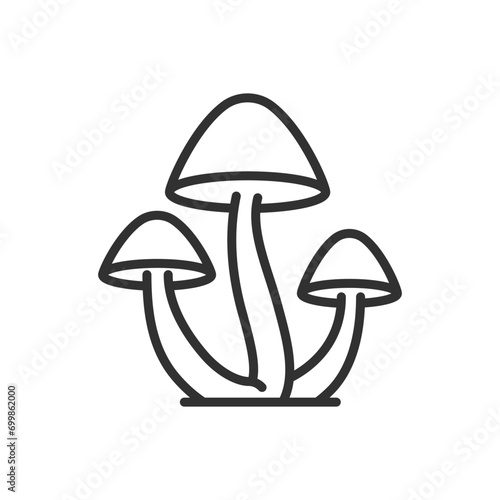 Mushrooms, linear icon. Line with editable stroke