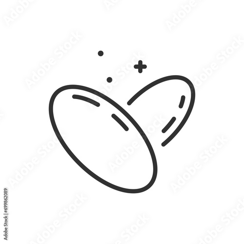 Oval tablets. Medicines, linear icon. Line with editable stroke