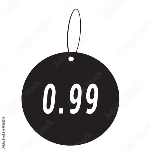 Price Tag displaying value of 0.99 cents 
