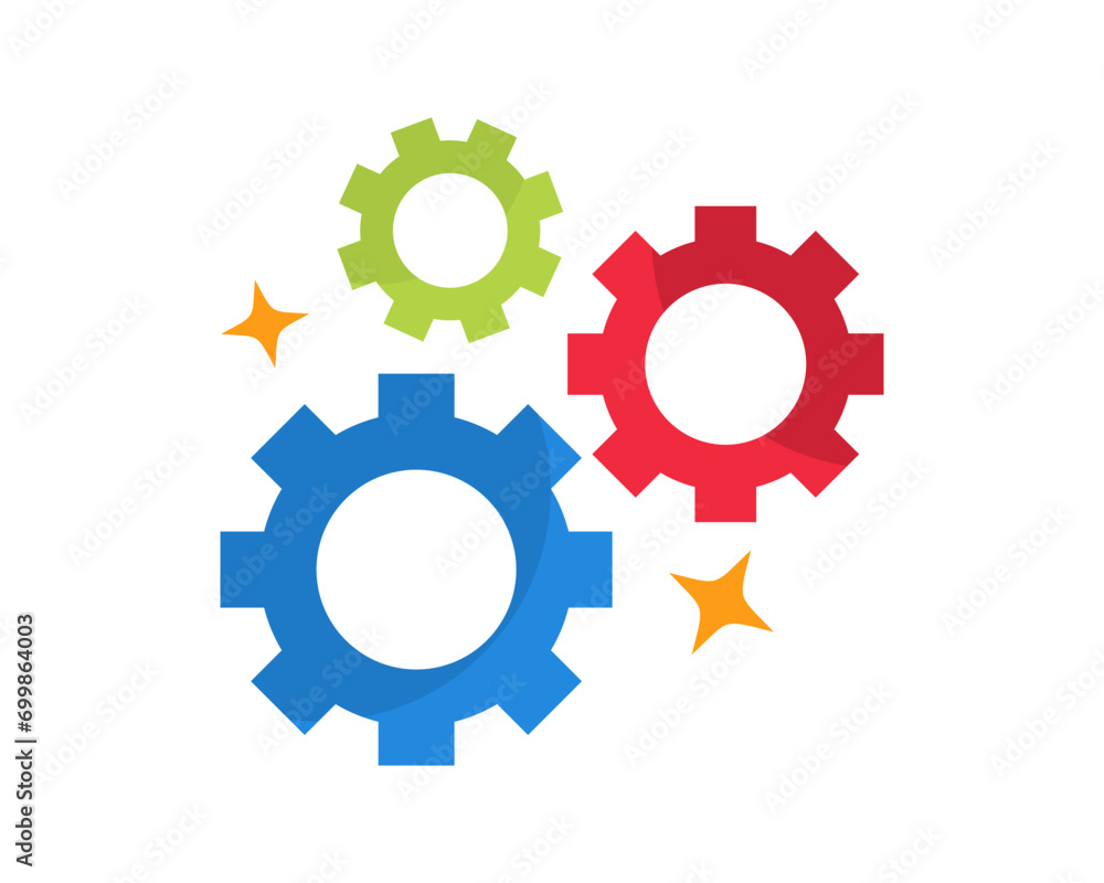 Gears. Progress, loading or settings and preferences. Stock vector image for business.