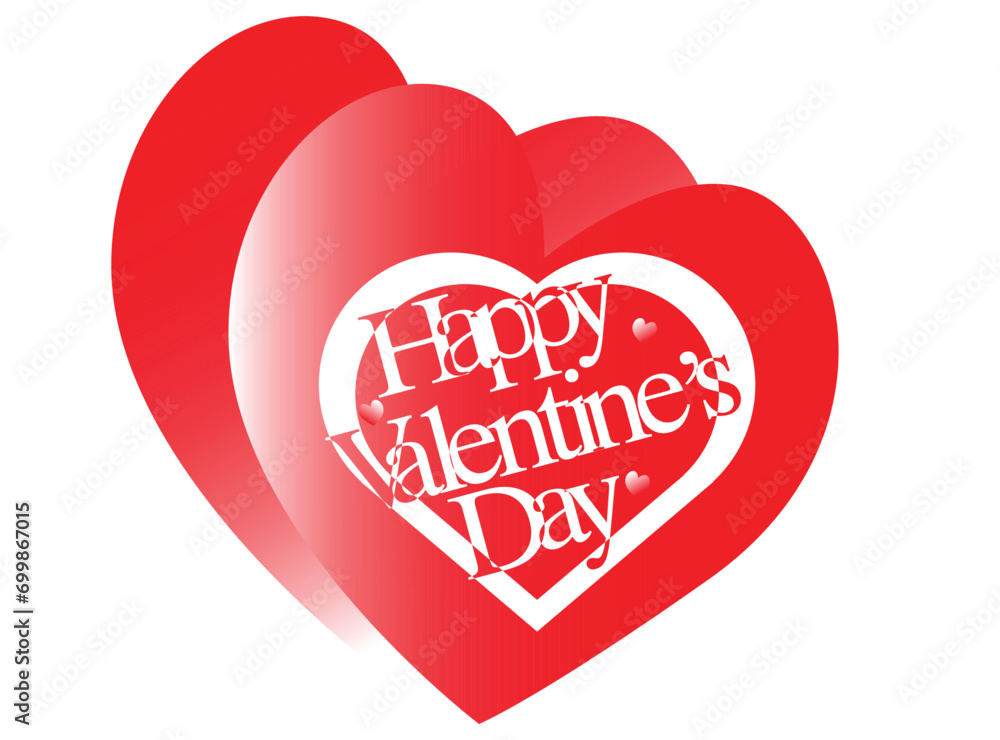 Happy Valentine Day Red Heart Logo, suitable for use on clothing t shirt, web
