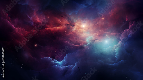Nebulas and clouds in the space, background, desktop wallpaper © DigitalCat