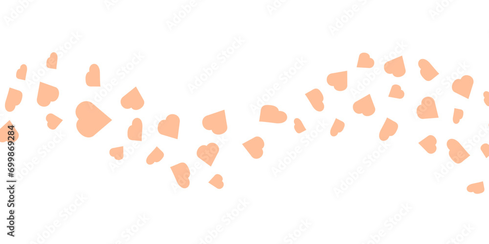 Festive background with hearts for Valentines Day. Figures are located in the middle.. For design of poster, banner, postcard. Vector illustration.