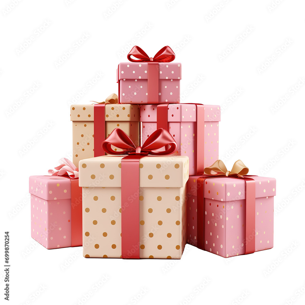 Obraz premium valentine Gift boxes isolated. Valentine's Day Gift Box. 