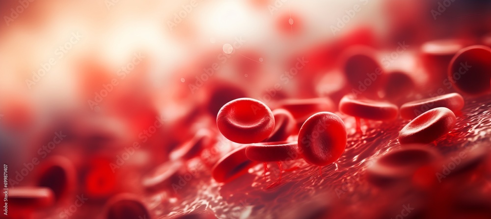 Blurred background of blood cells in the bloodstream, with copy space for text placement Blurred background of blood cells in the bloodstream, with copy space for text placement