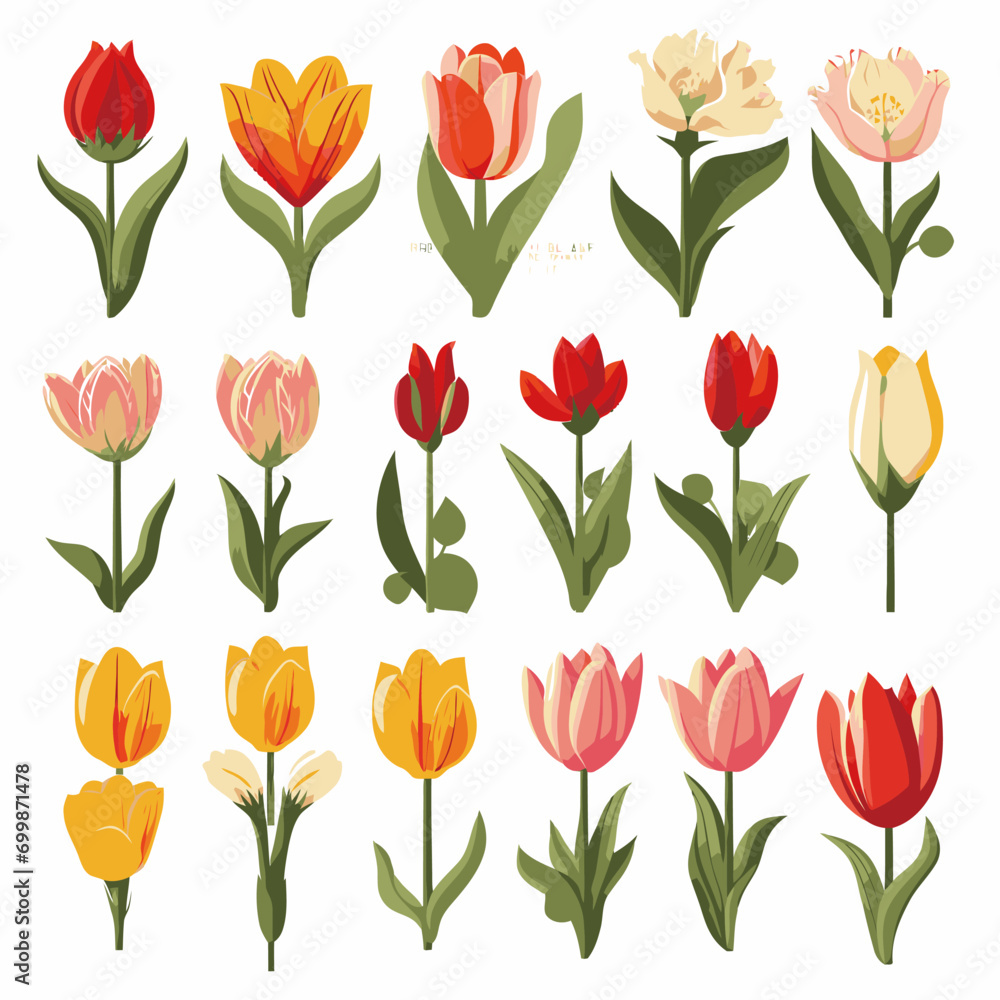 Fototapeta premium vector collection of tulip flower