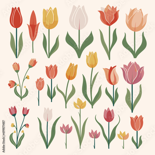 Wallpaper Mural vector collection of tulip flowers Torontodigital.ca