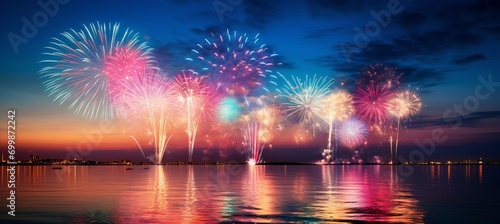 Captivating entertainment bokeh backdrop with mesmerizing fireworks and energetic crowds