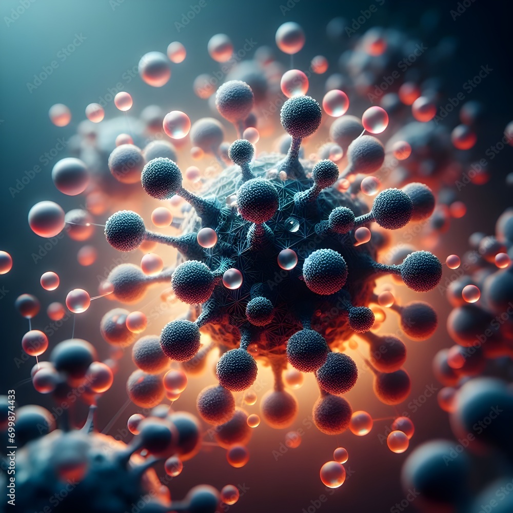 Molecule of coronavirus covid-19 virus.Neon art Molecule of coronavirus covid-19 virus.Neon art