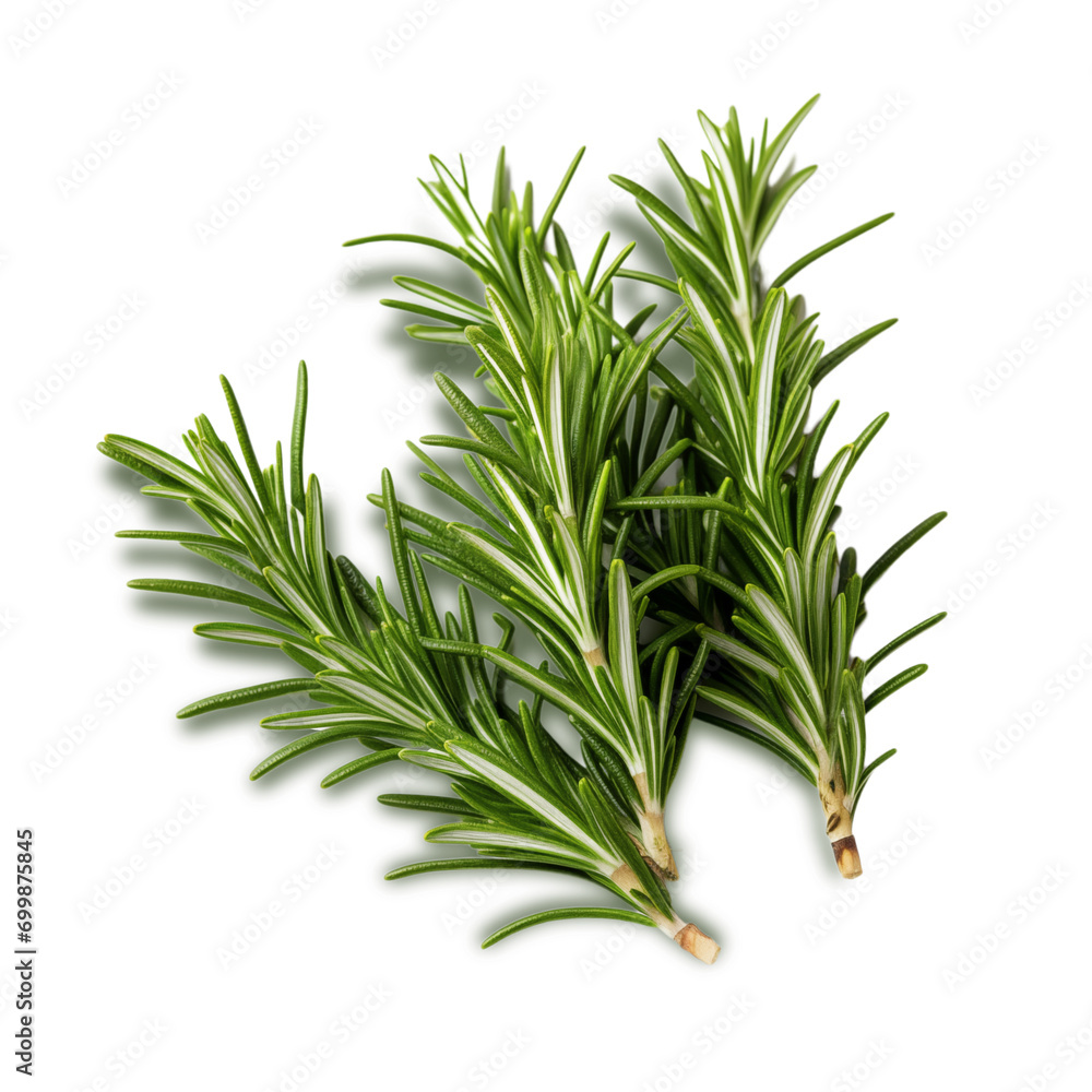 Fototapeta premium Rosemary isolated on transparent and white background, png