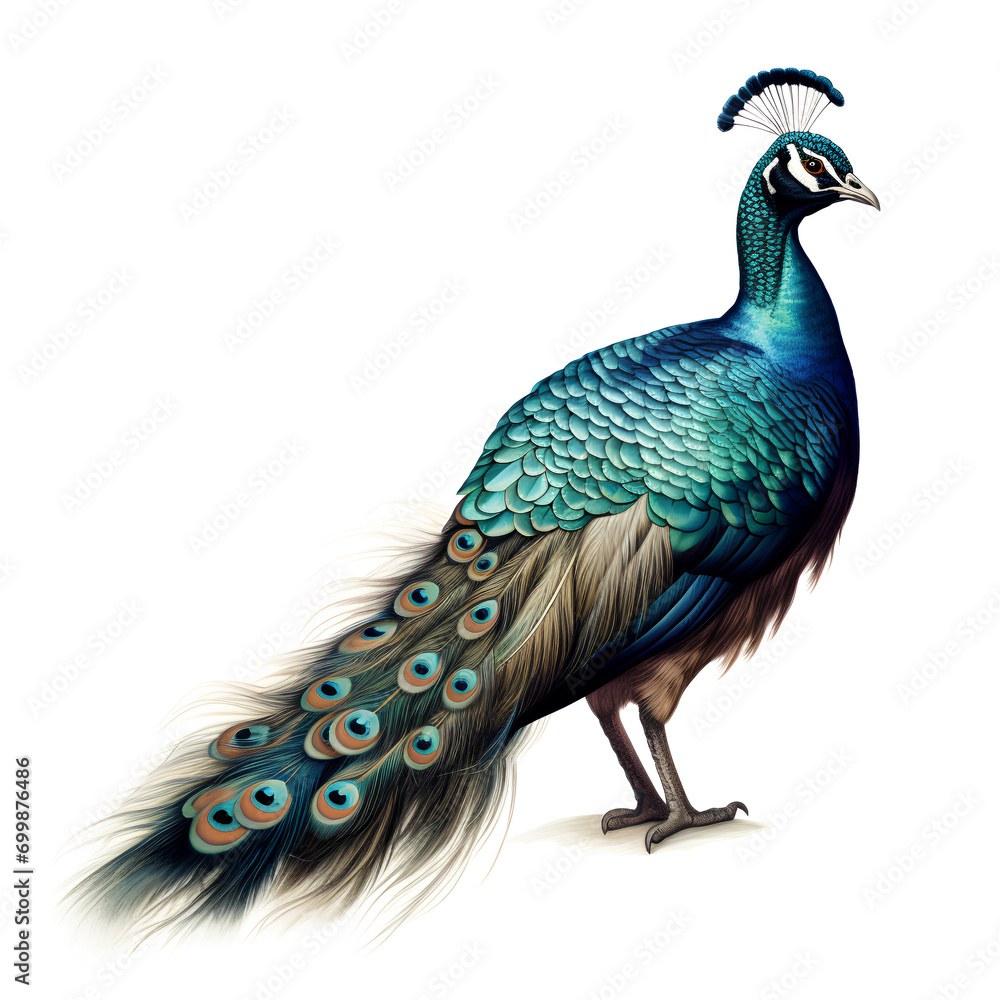 Obraz premium peacock isolated on white