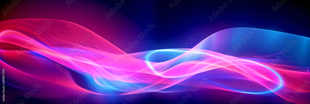 Naklejka premium dynamic beautiful wave, swirling magical energy, neon light effects