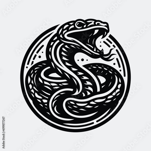 black and white snake tattoo